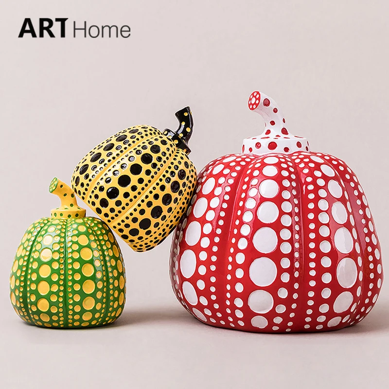 Kusama Yayoi Тыква японского художника Современная Скульптура горошек художественные Декорации для дома офисные искусства свадебный Рождественский подарок R2995
