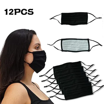 

Black Dustproof Pure Cotton Breathable Mask For Unisex Anti-pollution Mouth Mask Adjustable Length Washable Cloth Mask for face