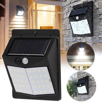 

50 LEDs Waterproof Wall Lamp Wide Angle Patio Motion Sensor Garden Solar Powered Wireless Fence Security Energy Saving Path Way