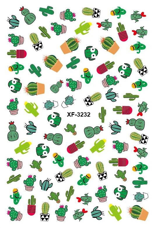 Переводные наклейки для ногтей 3d упаковка радуги авокадо дизайн наклейки для ногтей стикер на клейкой основе для Аксессуары для маникюра Салон украшение из фольги - Цвет: XF3232