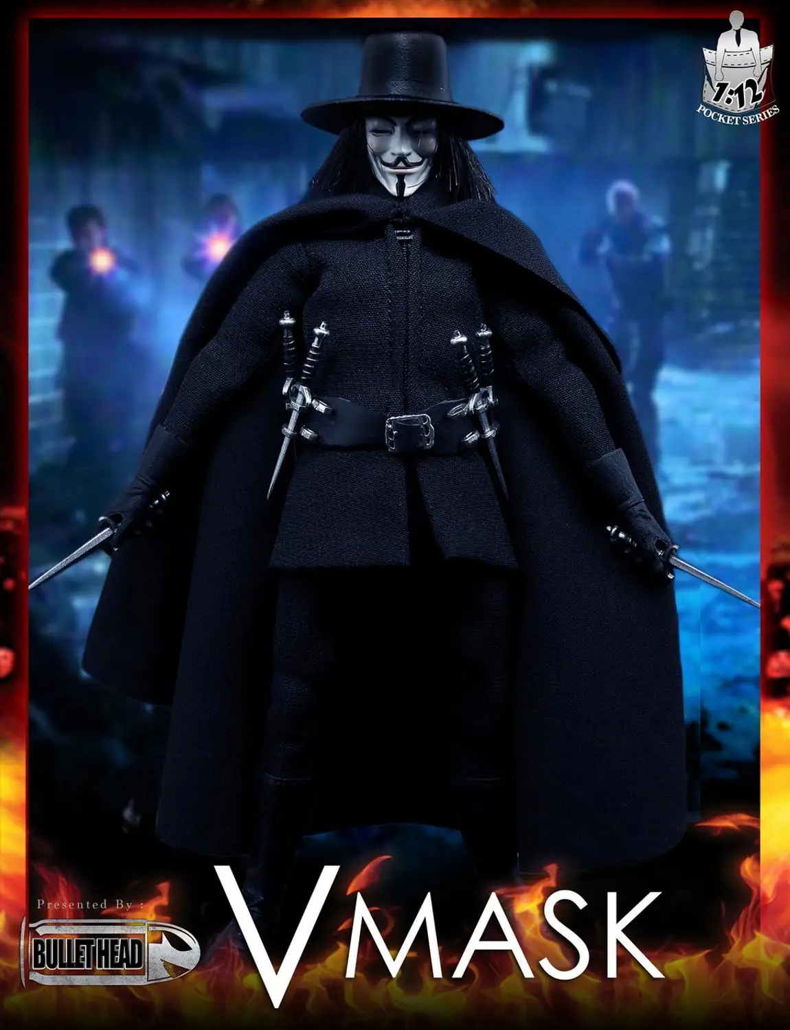 Пуля голова BH004 V Маска Вендетта 1/12 фигурка