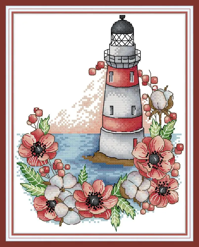 FA052 Радость Sunday Rose мака Маяк вышивки крестом FA051 FA052 14CT 11CT Счетный и печатью домашний декор Маяк наборы для вышивки крестом - Color: FA052