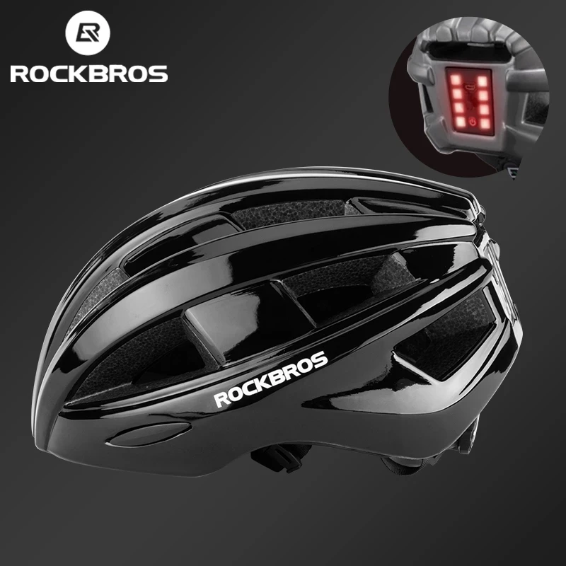 

ROCKBROS Bicycle Helmet With Warning Rear Light MTB Road Cycling Helmets Ultralight Sport Safety Helmet Urban Bike Helmet