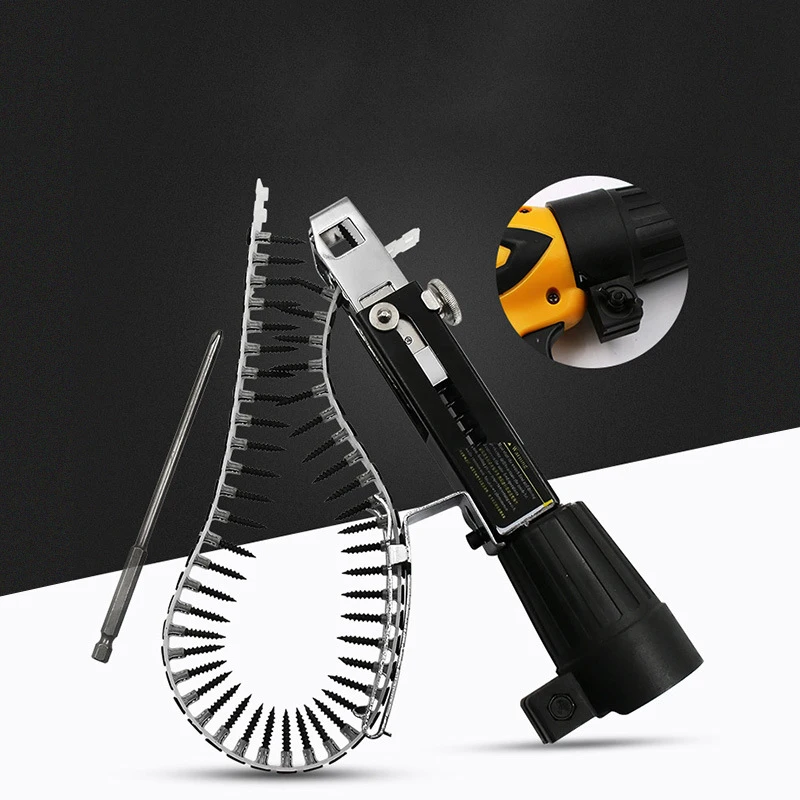 

Auto Chain Nail Gun Adapter Screw Gun for Electric Drill Woodworking Tool Cordless Power Drill bits Accessories