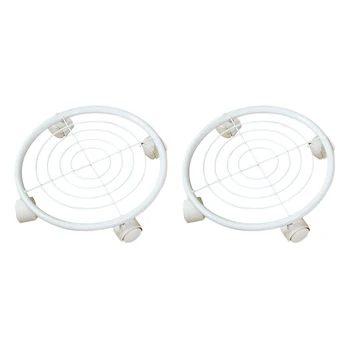 

2Pcs/Set 11.8 inch Plant Caddy with Wheels Iron Potted Stand Holder for Around Indoor Outdoor Garden Patio Pot Planter