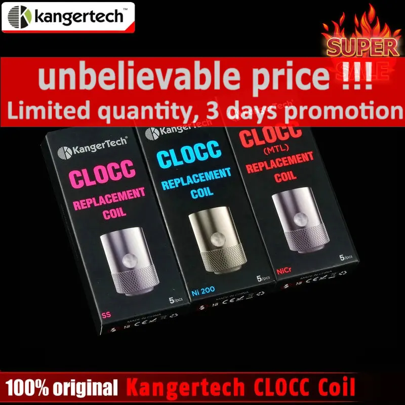 Оригинальная катушка Kangertech CLOCC SS316L OCC Ni200 0.15ohm 1.5ohm Сменная Головка Катушки для