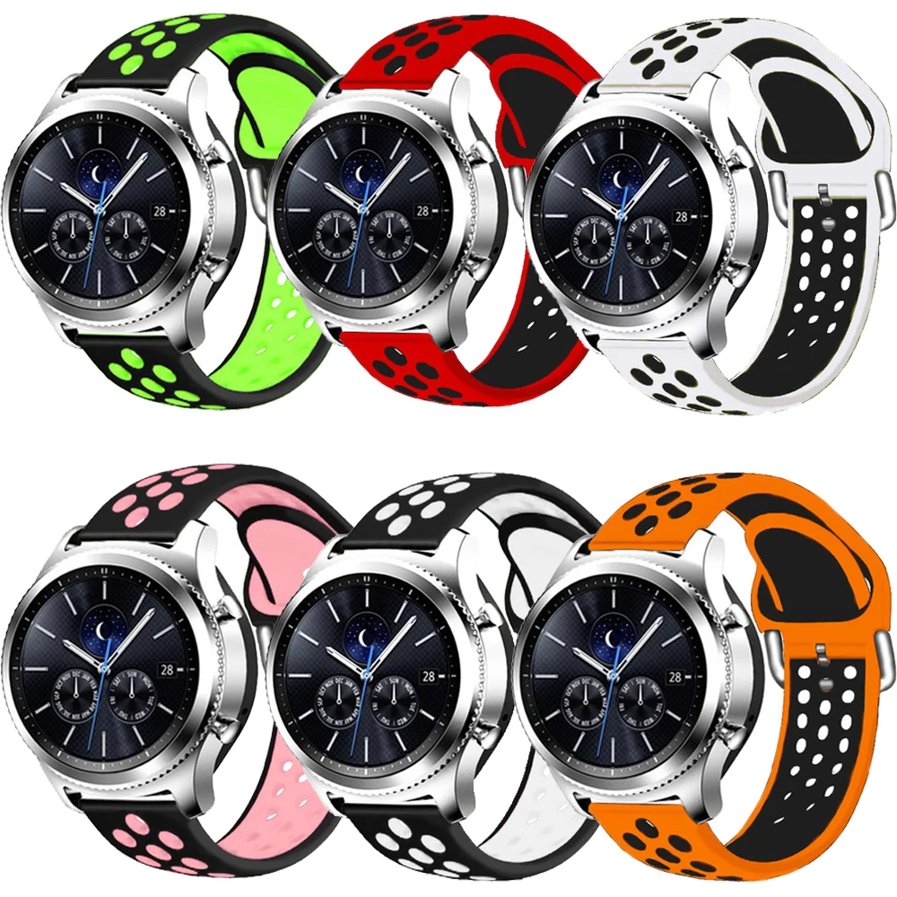 Лидер продаж для Samsung Gear S2 S3 Garmin Vivoactive 3/4 мягкий силиконовый двухцветный браслет