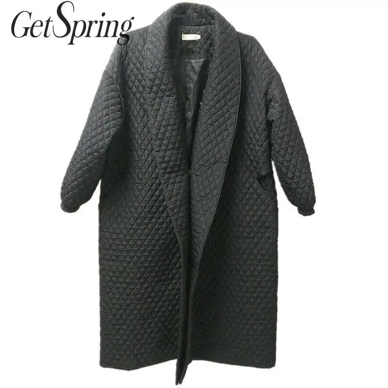 GetSpring Женская парка, зимняя верхняя одежда, куртка, пальто, свободный крой, пуховик в стиле casual, зимнее пальто, женские зимние куртки, женская пуховая парка, г