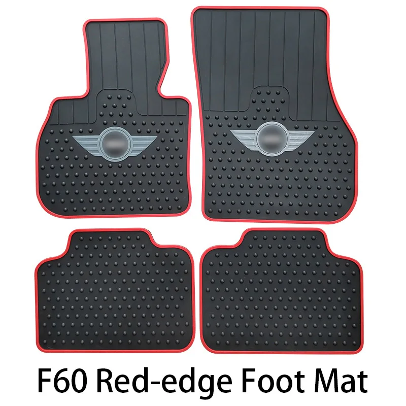 Автомобильный коврик нескользящий ковер резиновые коврики для ног для Mini Cooper S JCW Clubman F54 F55 F56 F60 R55 R56 R60 земляк аксессуары - Название цвета: F60 Red-edge Mat