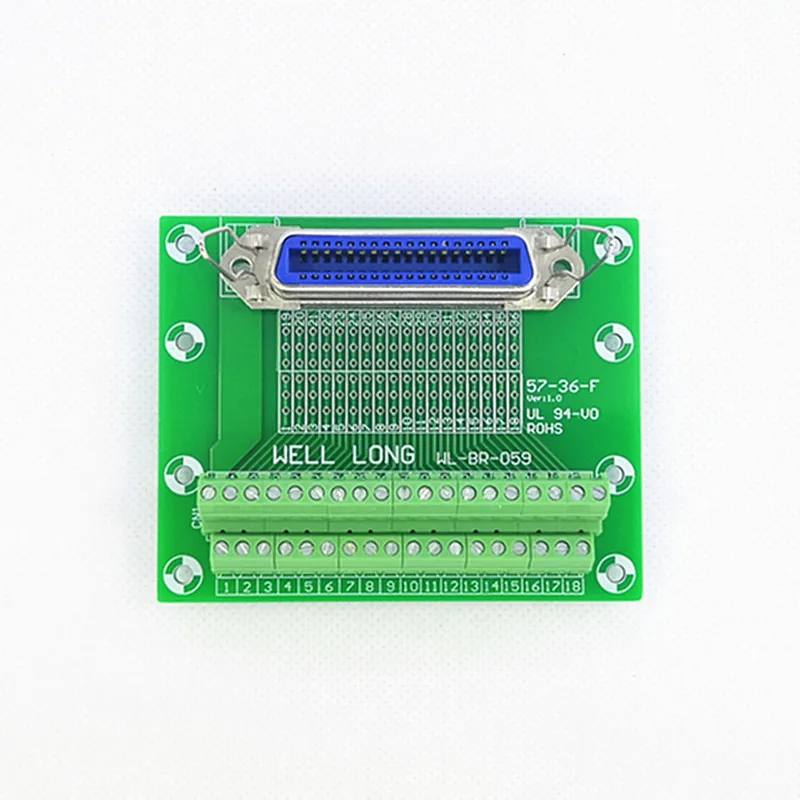 57 серия 36-Pin 0,08" вертикальный вставной гнездовой разъем Breakout Board
