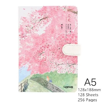 A Милый блокнот Sakura Kawaii, красочный планировщик страниц, книга Bullet Journal, подарок для детей, девочек, канцелярские принадлежности, школьные офисные принадлежности - Цвет: A