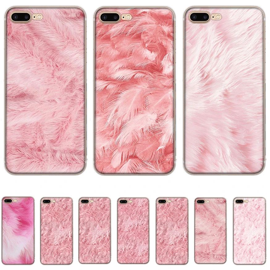

Mobile Phone Case for iPhone 7 8 6 6s Plus iPhone 11 Pro X XS Max XR 5 5S SE Hard Cover Pink Fur Pattern Shell