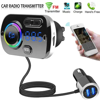 

Auto Bluetooth FM Transmitter Car Bluetooth Transmitter MP3 Player Fast Charger FM Modulator Handsfree Audio Voice Navigation