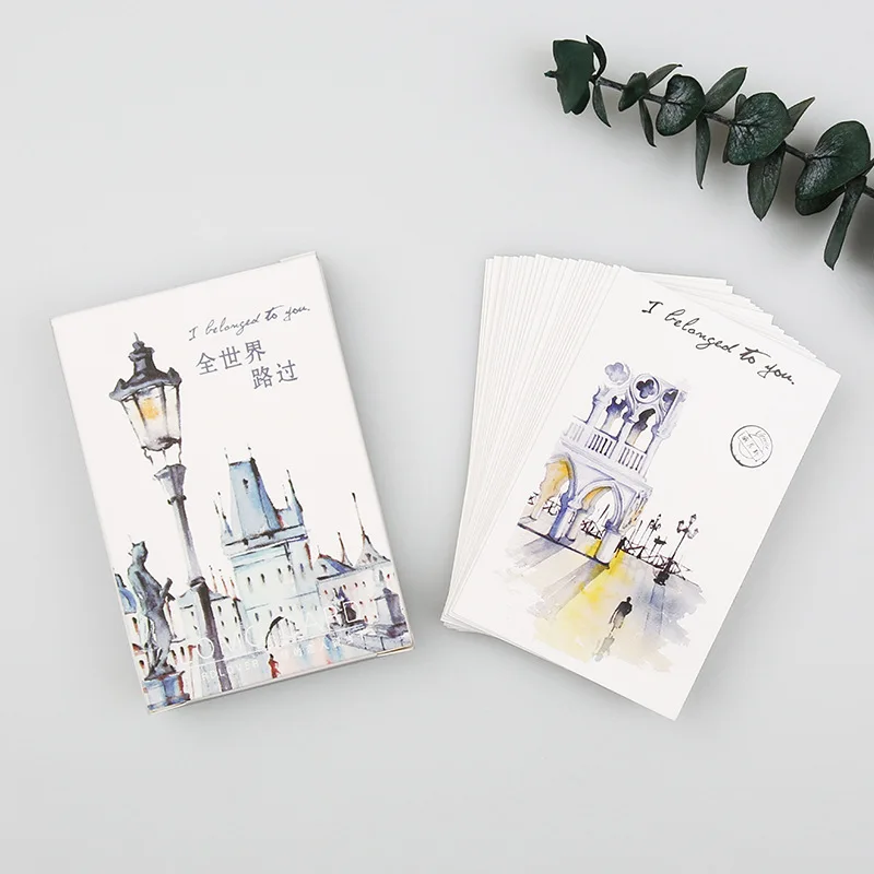 28 Sheets Set All Over The World Lomo Card Mini Postcard Greeting Card Christmas Gift Card art postcards