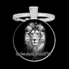 White and Black Lion Key Ring,Tiger and Zebra Keychain,elephant Key Holder, Wild Animal Art Photo Glass Cabochon Key Chain ► Photo 3/6