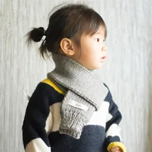 Женский шарф осень-зима детские шарфы Корейский дикий базовый детский шерстяной шарф мужские и женские вязаные шарфы AC036