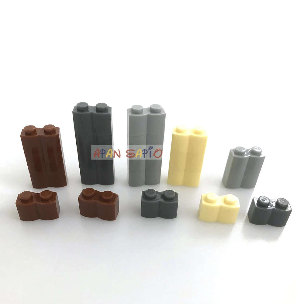 100pcs DIY Building Blocks Figures Wave Bricks 1x2 Dots Educational Creative Plastic Toys for Children Compatible With 30136