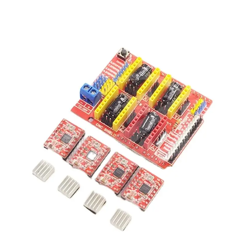 

3D printer cnc shield v3 engraving machine expansion board + A4988 driver with heat sink