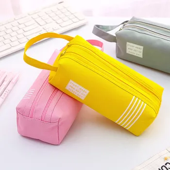 

Korean Style Solid Cosmetic Bag Women Makeup Bag Waterproof Travel Neceser Wash Travel Toiletry Bag Pen Case Storage Neceser