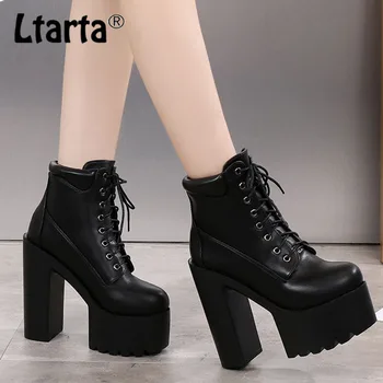 

LTARTA 2019 14cm Super High Hate High Dance T Station Nightclub Martin Knight Boots Short Boots women's Shoes ZYW-659-13