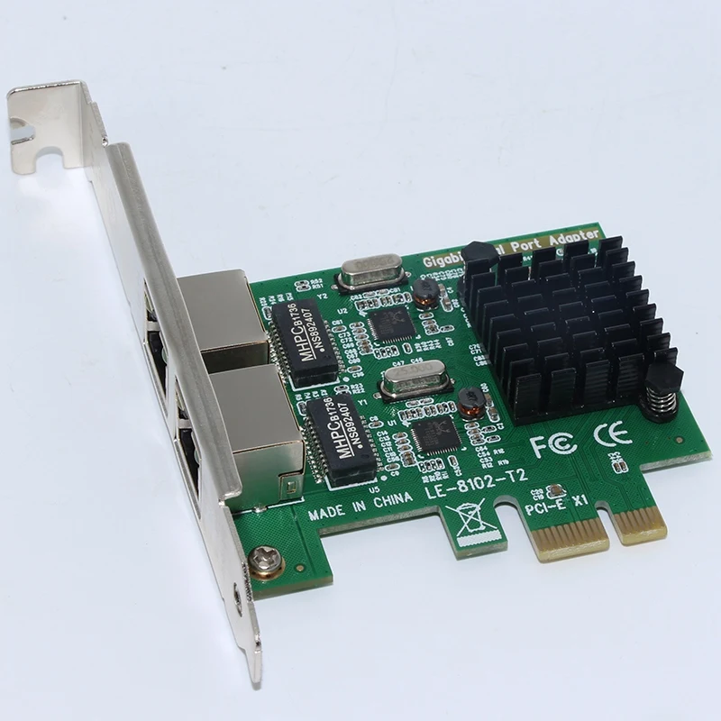Высокоскоростной двойной порт PCI E X1 интерфейс гигабитный LAN сервер NIC
