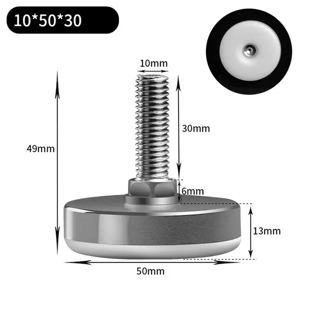 2/4/8Pcs Metal Furniture Legs Anti-slip Base Coffee Table Cabinet Leg Pad M6 M8 M10 Adjustable Leveling Feet Leveler 15mm-40mm 50mm  M10x30mm