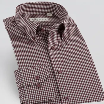 

DEEPOCEAN Plaid Shirt Long Sleeve Slim Casual Men's Formal Shirt