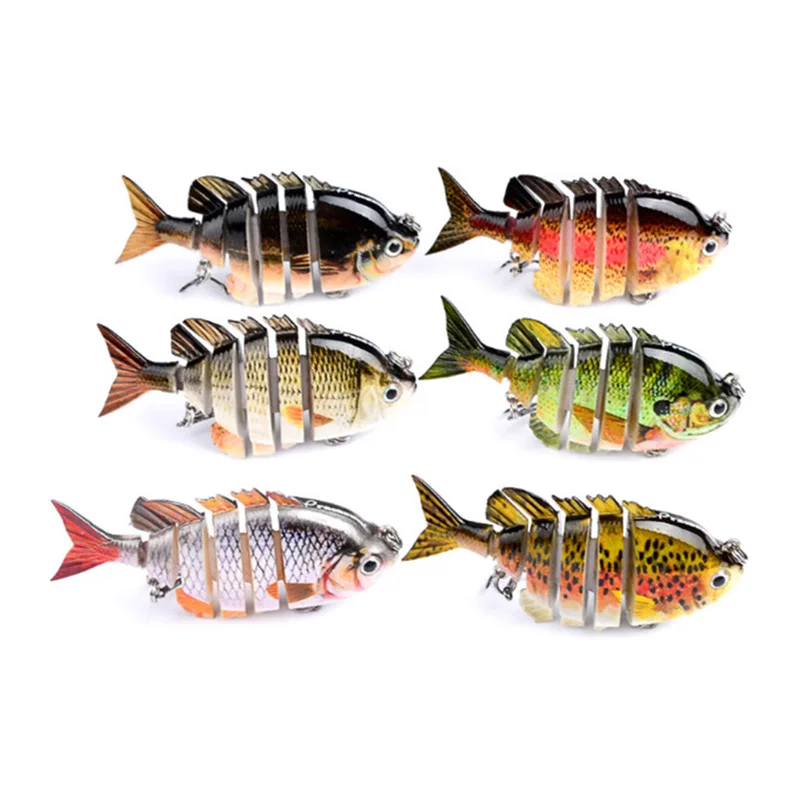 2 шт. 6-шарнирные искусственные Соблазнительные футболки 3D Swimbait имитация блесна 8*5*2 см 1,5-3 м глубина погружения