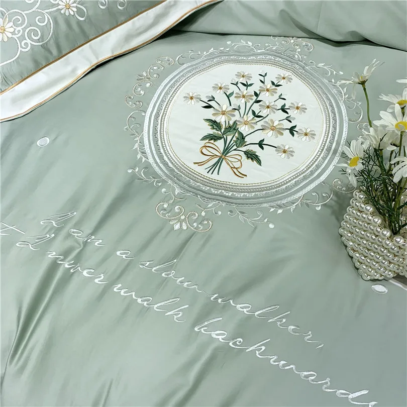 Розовый, зеленый, желтый, Elegnt Для женщин пододеяльник набор queen King size 4/6 шт. Fgyptian хлопковое, с изoбрaжeниeм цвeтoв, Постельное белье простыня, наволочки для подушек