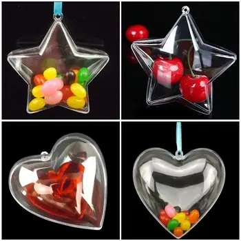 

15Pcs Bath Bomb Mold DIY Fillable Balls Christmas Ornament Clear Plastic Balls Transparent Bauble For Christmas Wedding Party