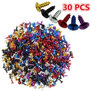 

30PCS universal scooter Nuts Bolts colorful decal style motorbike screws fixed parts Frame motorcycle tip screw moto accessories