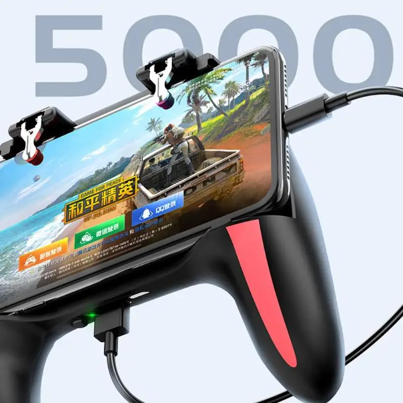 ALLOYSEED мобильный Gmepads с 2500/5000 мАч банк питания 4 пальца триггер телефон игровой контроллер игровой захват с двойные вентиляторы для PUBG