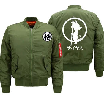 

Coat Thick Bomber Jacket Jacket Mens Anime Dragon Ball Print Streetwear Winter New 2019 Male Oversize Military Motorcycle Jacket