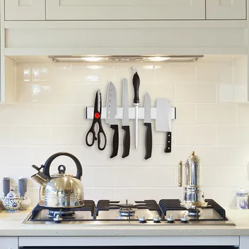 

New Magnetic Self-adhesive 31cm Length Knife Holder Stainless Steel 304 Block Magnet Knife Holder Rack Stand For knives