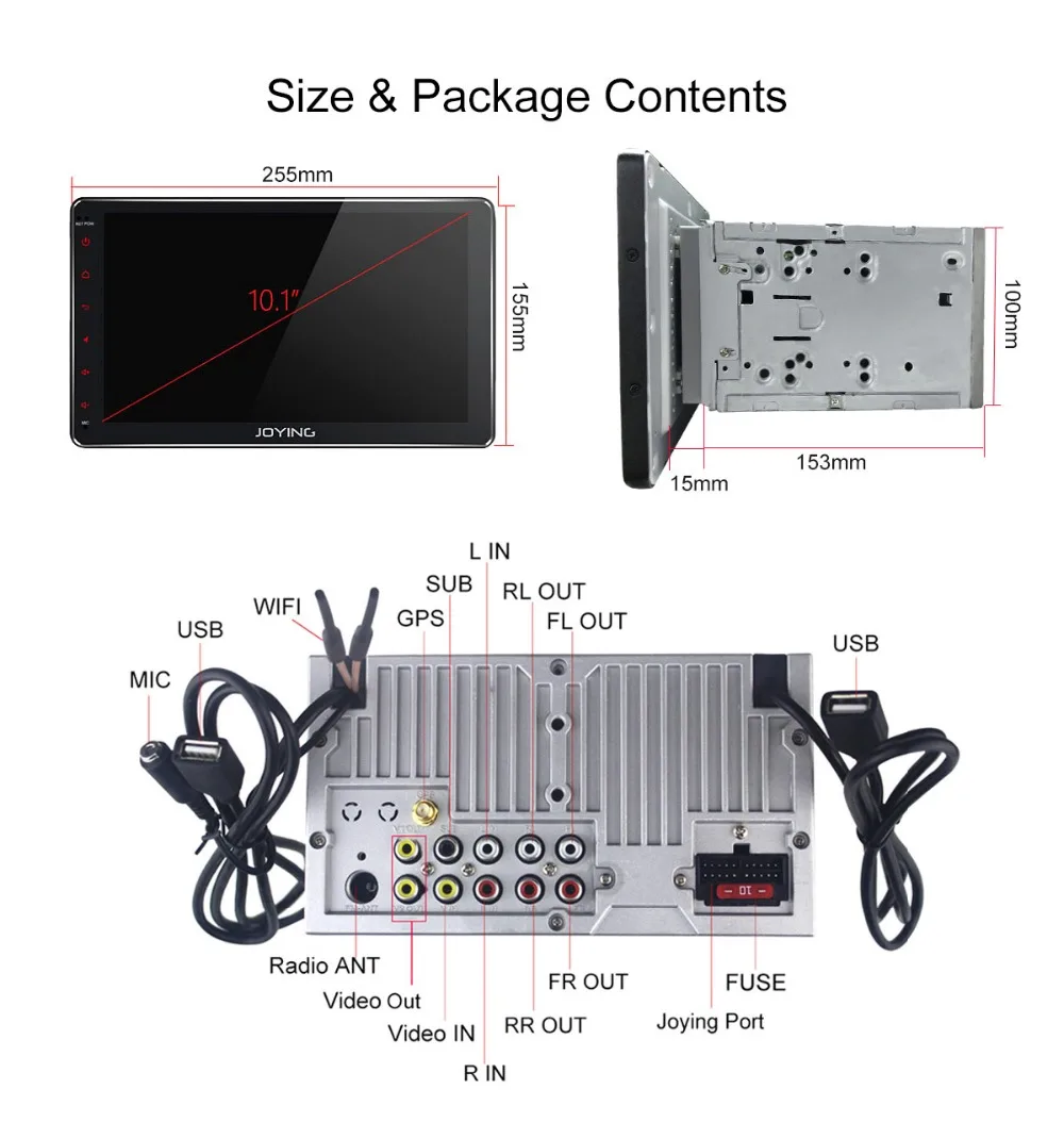 Cheap JOYING 2 din car radio player Android 9.0 head unit car Multimedia 10.1"IPS DSP GPS receiver autoradio SWC universal autoradio 19
