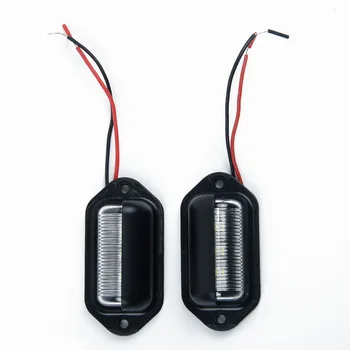 

2pcs License Plate Lights White IP65 Waterproof 6 LED 12V Car Boat Truck Trailer 66 * 33 * 25mm Step Lamps With 2lines Universal