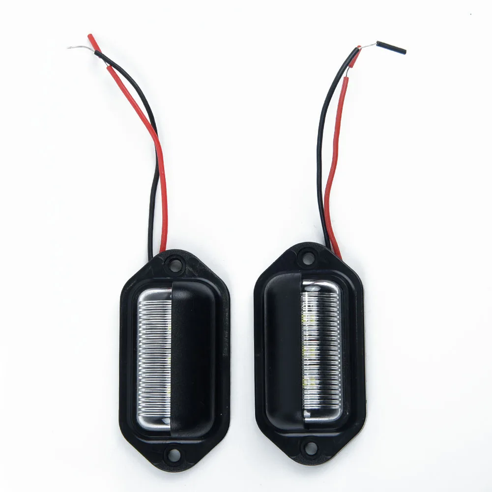 2pcs Waterproof 6 LED 12V License Plate Light Car Boat Truck Trailer Step Lamp