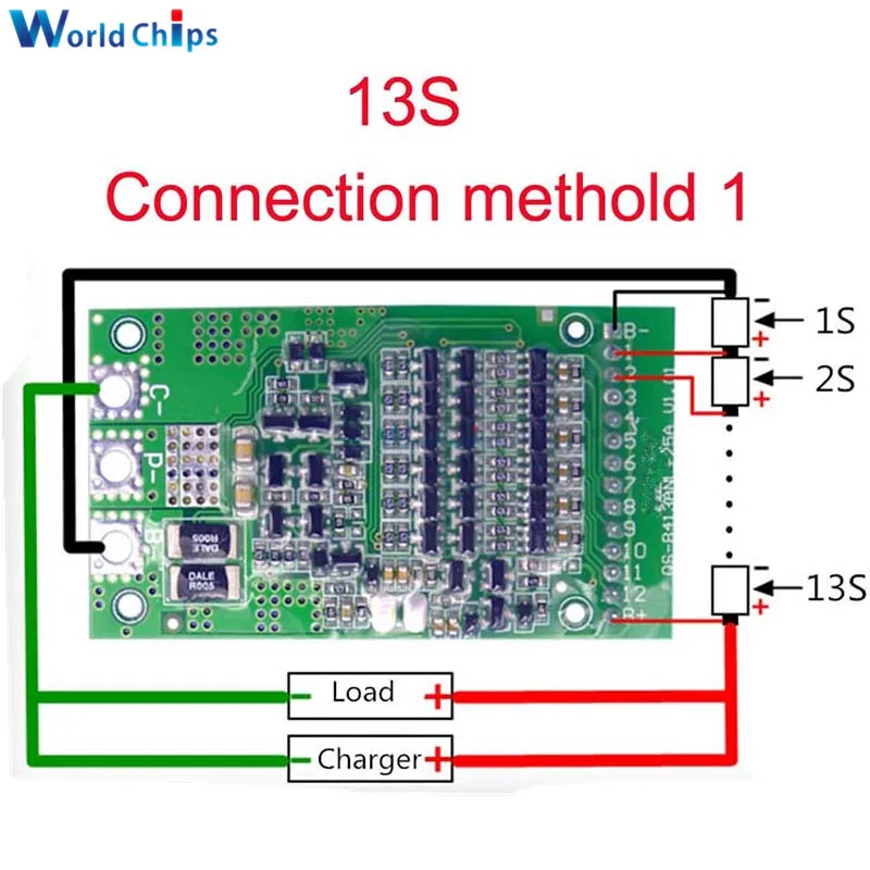 BMS 6S 7S 8S 9S 10S 11S 12S 13S 25A 4.2V Litio Li-Ion Lifepo4 Carica Della Batteria Bordo di Protezione Lifepo4 Pack BMS PCB PCM - immagine 6