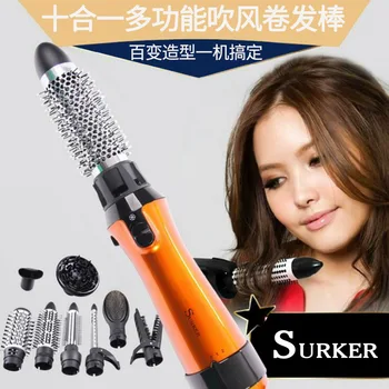 

surker Ten One Multi-functional Blowing Wind Hair Curler Set Pear Blossom Hair Rolls Straight Dual Purpose Hair Curler Export