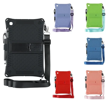 

Tablet Case for Samsung Galaxy Tab S6 Lite Silicone Case Tablet Stand with Strap and Capacitor Pen