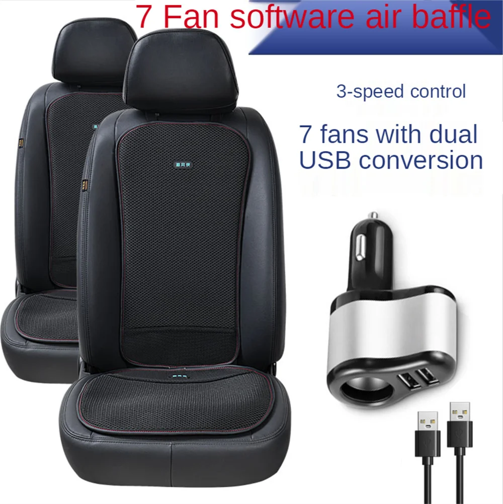 Car Truck Cooling 3 Fan Air Conditioned Cooling Car Seat Cover Pad
