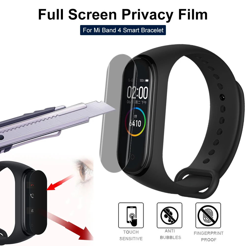 

1/2PCS Screen Protector Film For Mi Band 4 Privacy Anti-Spy Soft Hydrogel HD Film Screen Protector For Xiaomi Mi band 4
