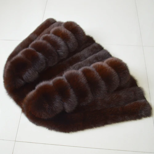 dark brown Ручная работа, высокое качество, женская шуба из натурального Лисьего меха, длинные рукава, зимняя куртка из натурального Лисьего меха, Роскошный натуральный Лисий мех, верхняя одежда - Цвет: dark brown