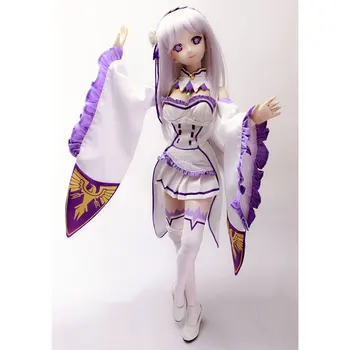 

Anime Re Life In A Different World From Zero Emilia Cosplay Costume Set For 1/3 BJD Dolls For Children Toys - (M Bust) No Doll