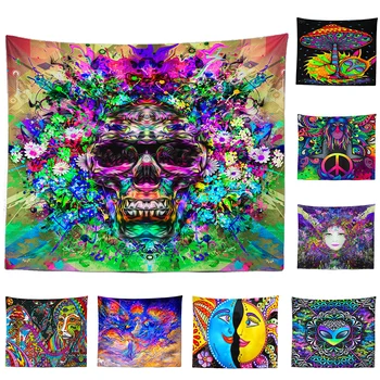 

Psychedelic Art Tapestry Colorful Natural Luxury Gouache Landscape Tapestry Trippy Tapestry Wall Hanging