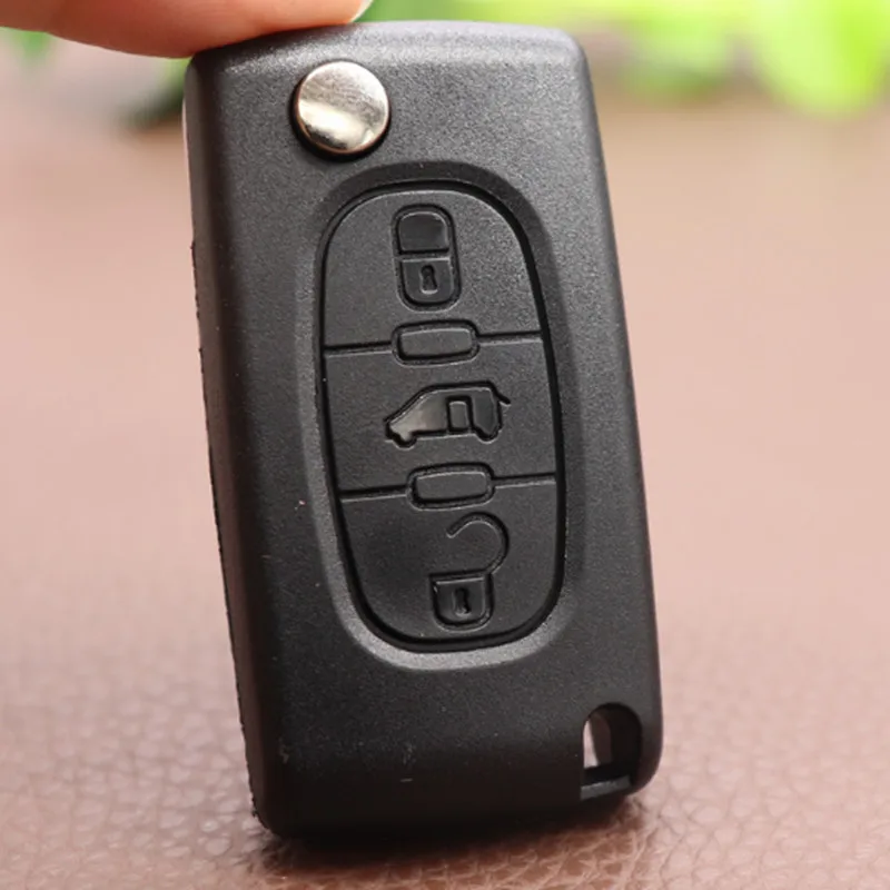 DAKATU for Fiat Scudo Key Shell 3 Button Uncut Blank VA2 Blade with Battery Holder Flip Folding Remote Auto Key Cover Case Fob