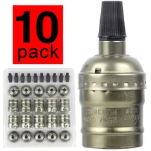 Cross Border 10 a Set of Aluminum Lamp Edison Bulb Vintage Metal Chandelier Accessories Retro Lamp Holder E26 E27