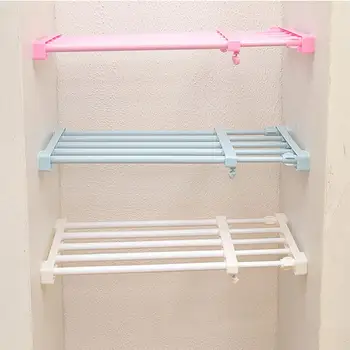 

1pc Retractable Rack Shelf 75-120cm No Need To Drill Storage Rack Shelf For Cupboard Wardrobe 3 Colors Available