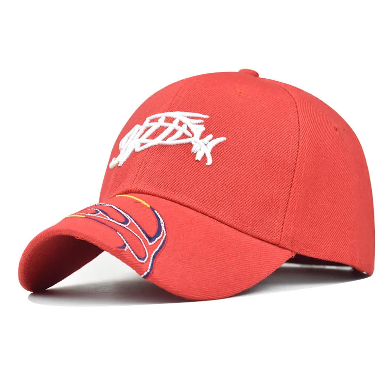 FS 2023 Trendy Fish Bone Embroidery Hip Hop Caps For Women Men Outdoor  Sports Dad Hats Camouflage Baseball Cap Casquette Homme