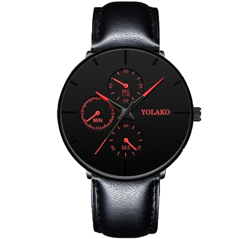Leather Black Red